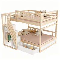 ETAGENBETT mit Stauraum 140x200 cm Massivholz Wood - Birnbaumfarben, Holz (140/200cm) - Meubliv