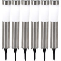 LED AUSSENLEUCHTE Edelstahl Silber 6er Set - Silberfarben, Metall (7.5/7.5/56cm) - Globo Lighting