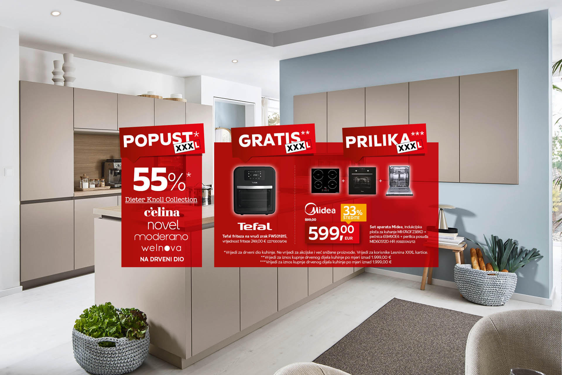 55% kuhinje po mjeri + dodatne pogodnosti uz kupnju