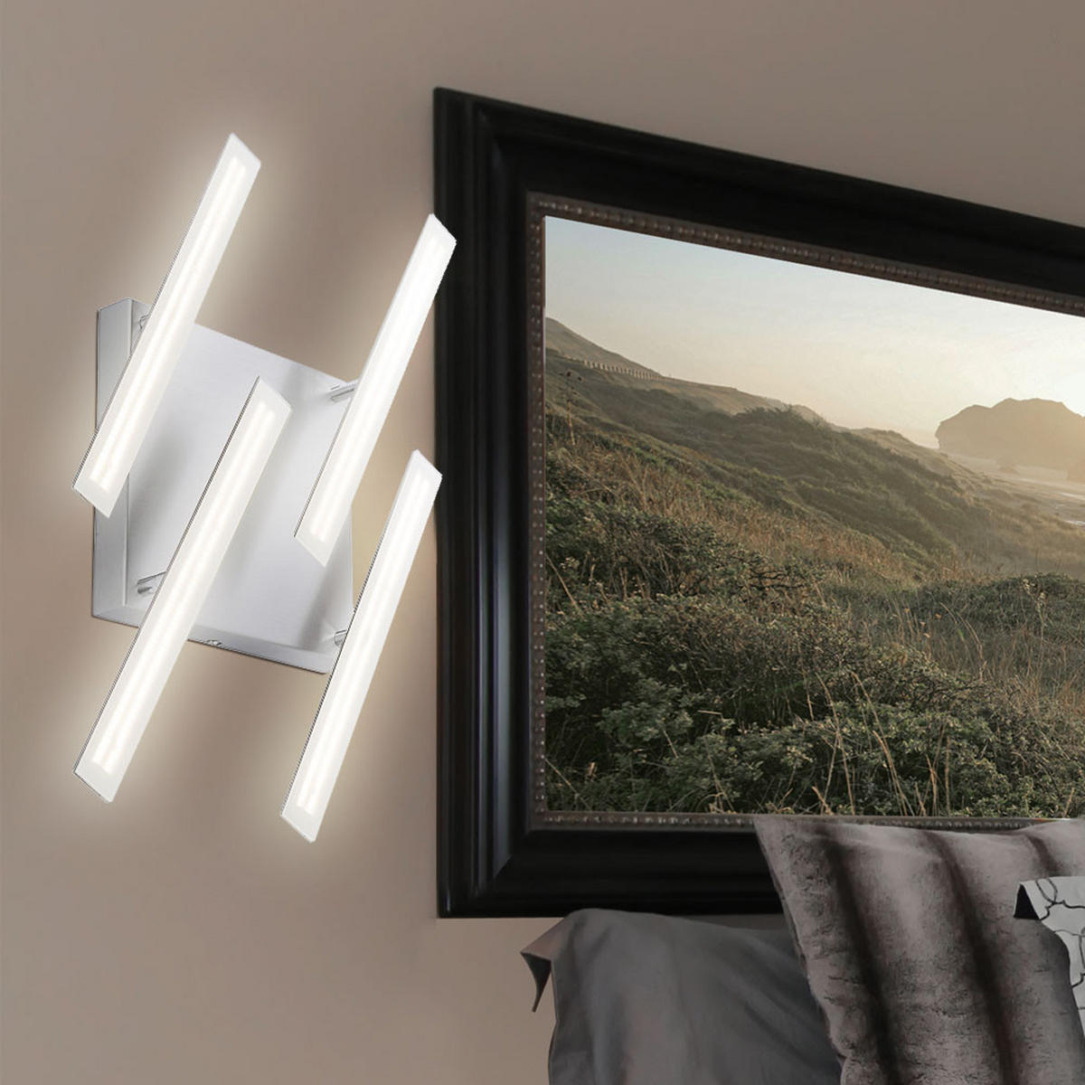 LED DECKENLEUCHTE Metall Silber - Silberfarben, Metall (56.5/56.5/9cm)