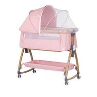 BEISTELLBETT Charisma rosa 84 x 49 cm, Wiegenfunktion, höhenverstellbar, Anti-Reflux, Moskitonetz - Rosa, Metall (49/84cm) - Chipolino