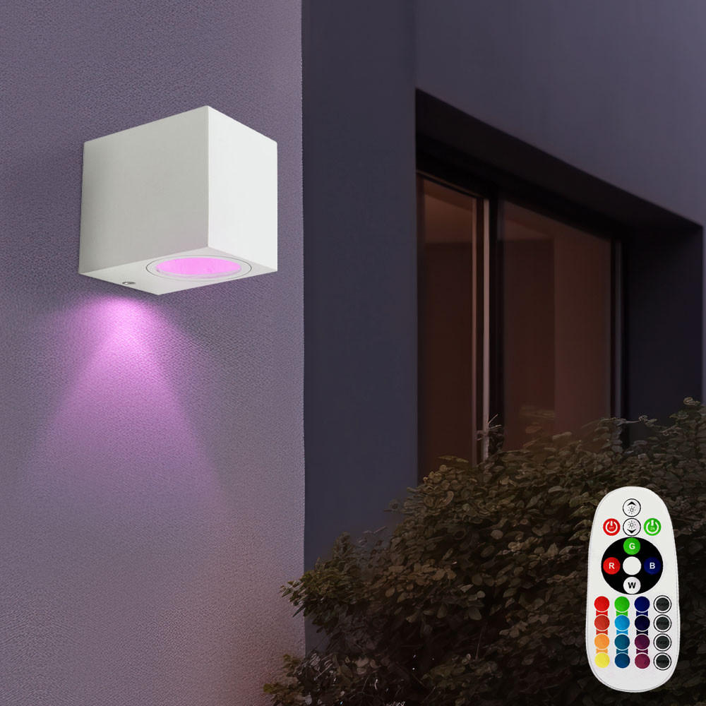 RGB LED WANDLEUCHTE Aluminium Weiß - Weiß, Glas (9.2/6.8/8cm)