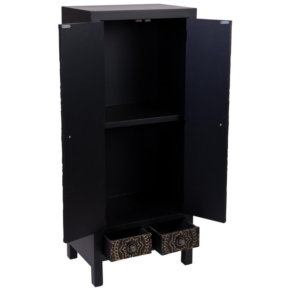 SCHRANK aus Holz 50x35x121 cm - Schwarz, Holz (50/121/34cm) - Wanderlust