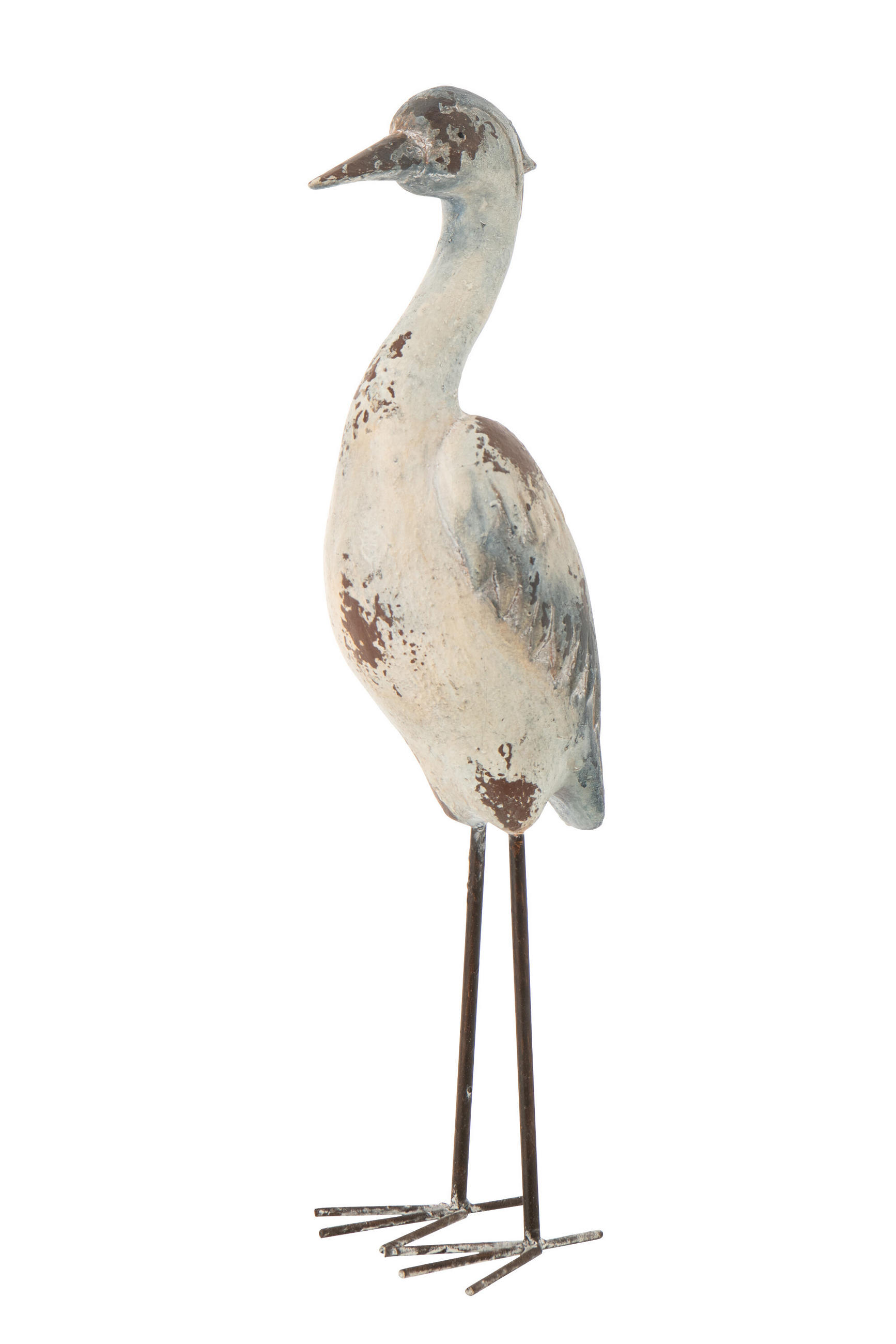 DEKOOBJEKT VOGEL ANTIK AUßEN - Blau, Glas/Naturmaterialien (14/74/20cm) - J-Line