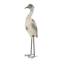DEKOOBJEKT VOGEL ANTIK AUßEN - Blau, Glas/Naturmaterialien (14/74/20cm) - J-Line