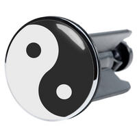 WASCHBECKENSTÖPSEL Yin Yang - Schwarz, Kunststoff/Metall (4/7/7cm) - Sanilo