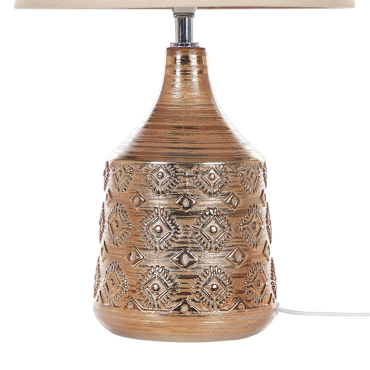 TISCHLAMPE Wari 29/29/47 cm - Beige, Keramik (29/29/47cm) - Beliani