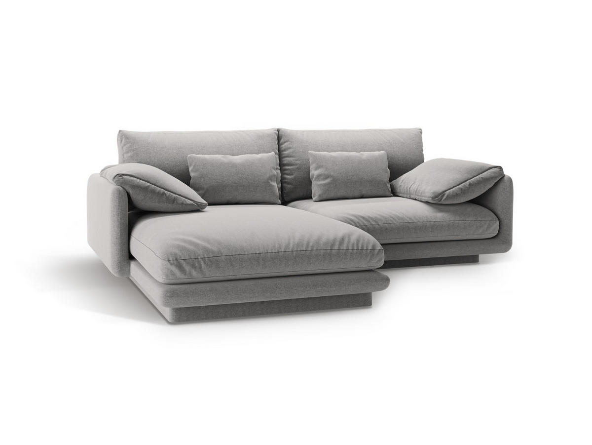 ECKSOFA links Torino aus strukturiertem Stoff hellgrau 3 Sitzplätze - Hellgrau, Textil (170/220cm) - Micadoni