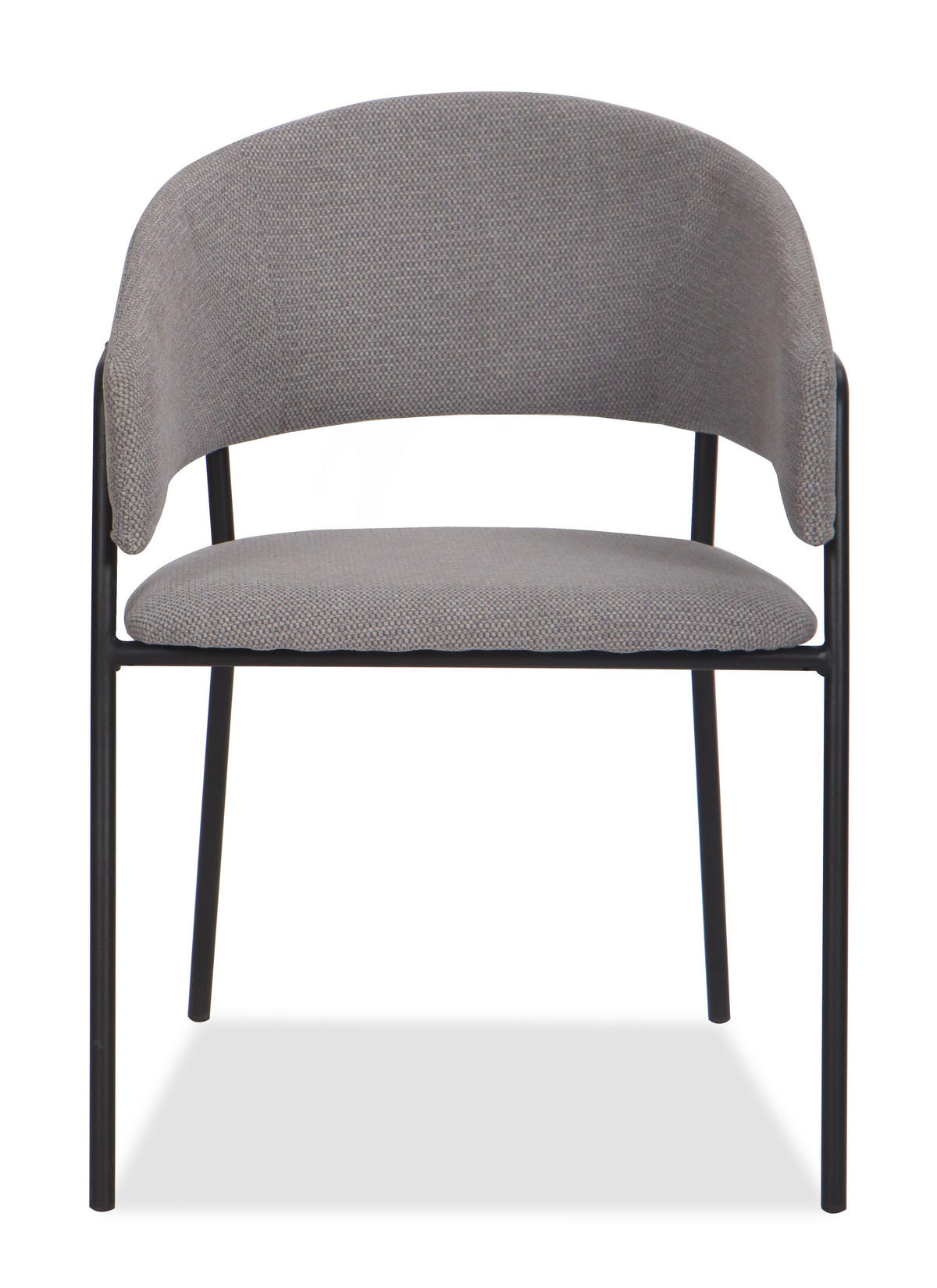 STUHL OVO gespolsterter - grau - Glamour Chenille - Schwarz/Grau, Textil/Metall (56/79/54cm) - NEW HOME