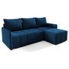 ECKSOFA GREND, L-Form mit Schlaffunktion und Bettkasten, Blau, rechts, Veloursstoff - Blau, Textil (210/140cm) - Sepro Meble