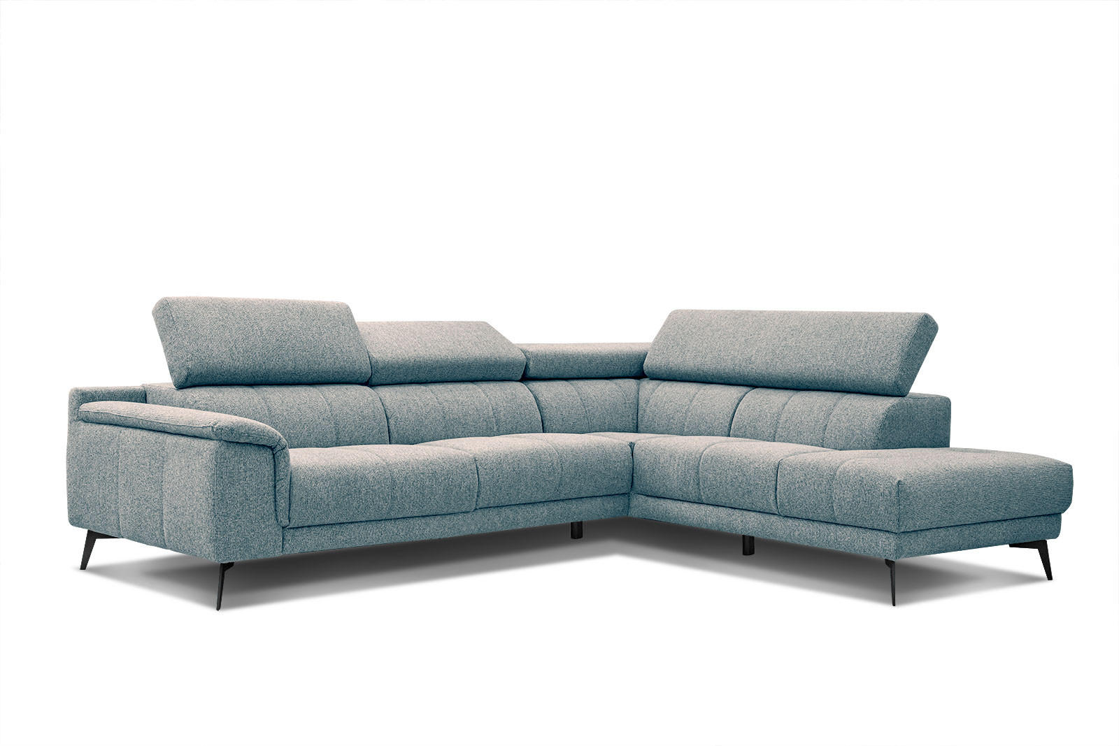 ECKSOFA FIERO 5-Sitzer, mintgrün - Schwarz/Mintgrün, Holzwerkstoff/Textil (269/158cm) - Courtois Laville