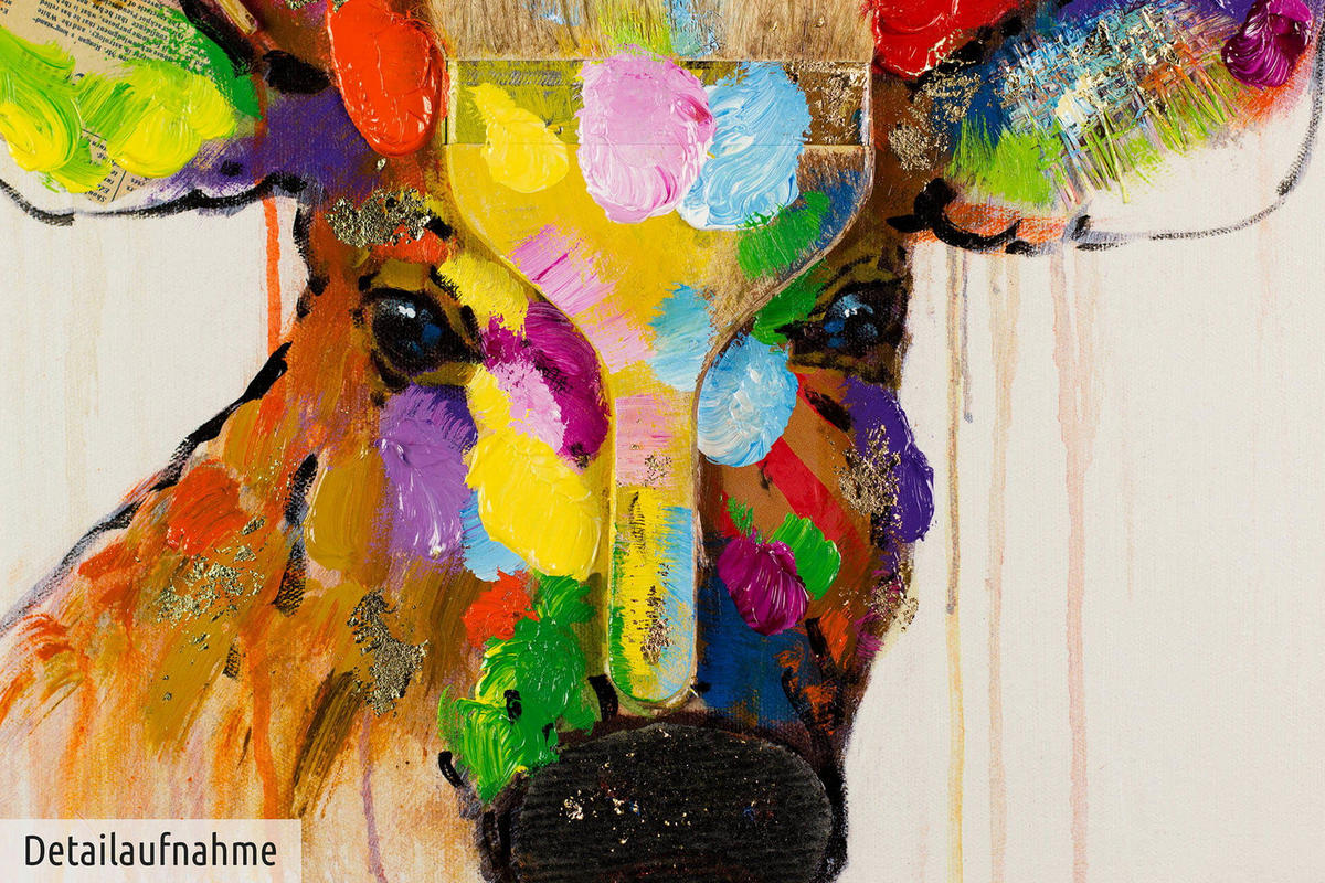 ÖLGEMÄLDE 80/80 cm - Multicolor, Holz/Textil (1.6/80cm) - KUNSTLOFT