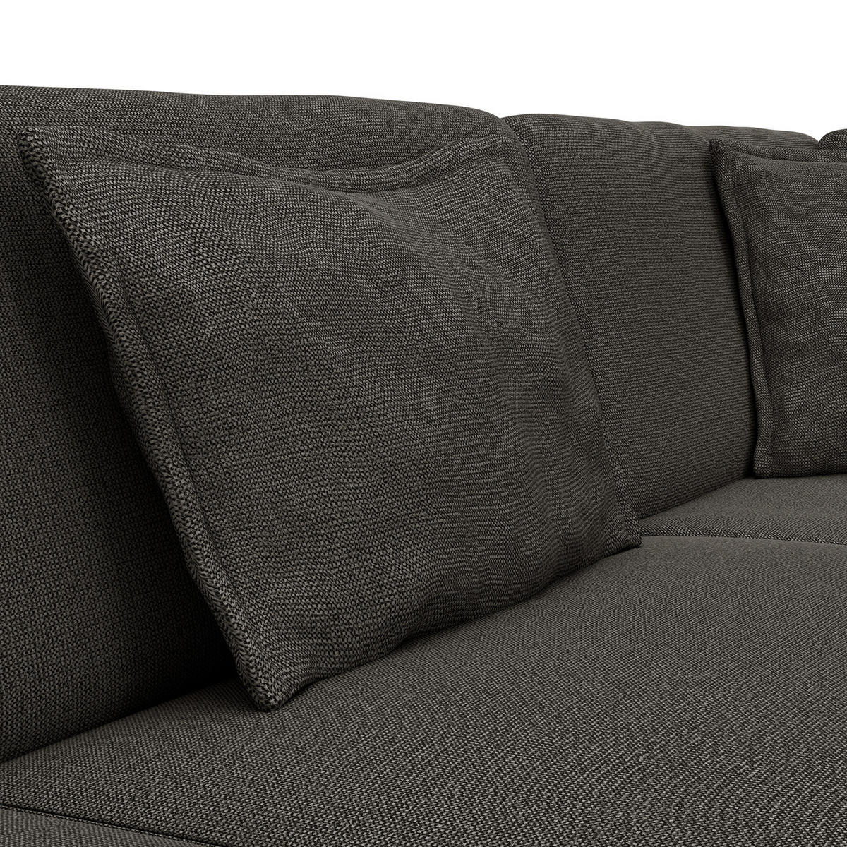 WOHNLANDSCHAFT - Anthrazit/Schwarz, Kunststoff/Textil (431/84/272cm) - home24