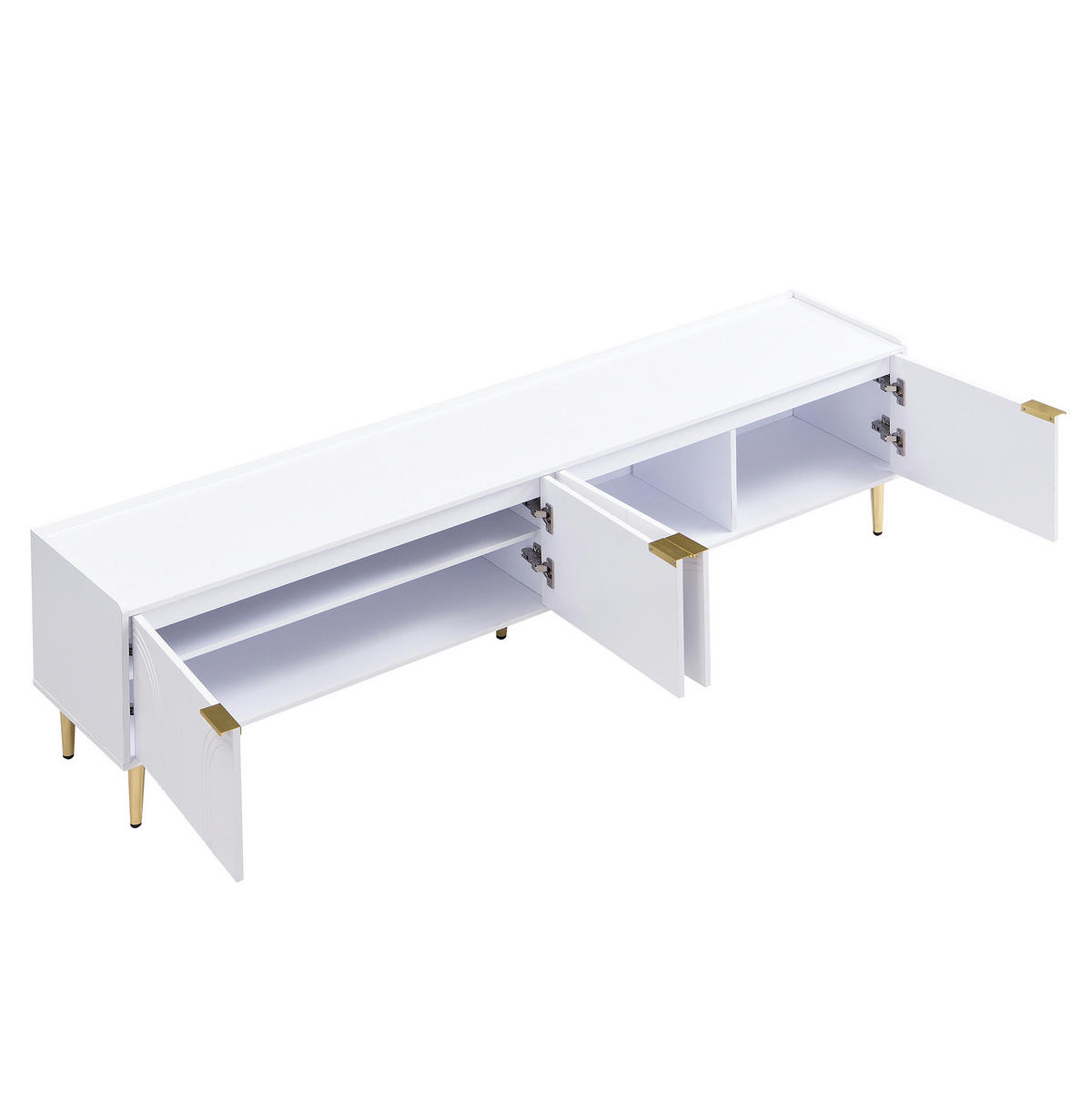 TV-ELEMENT mit Kabeldurchführung 170 x 35 x 47,5 cm MDF Weiß - Weiß, Holzwerkstoff (35/47.5/170cm) - Beauniv