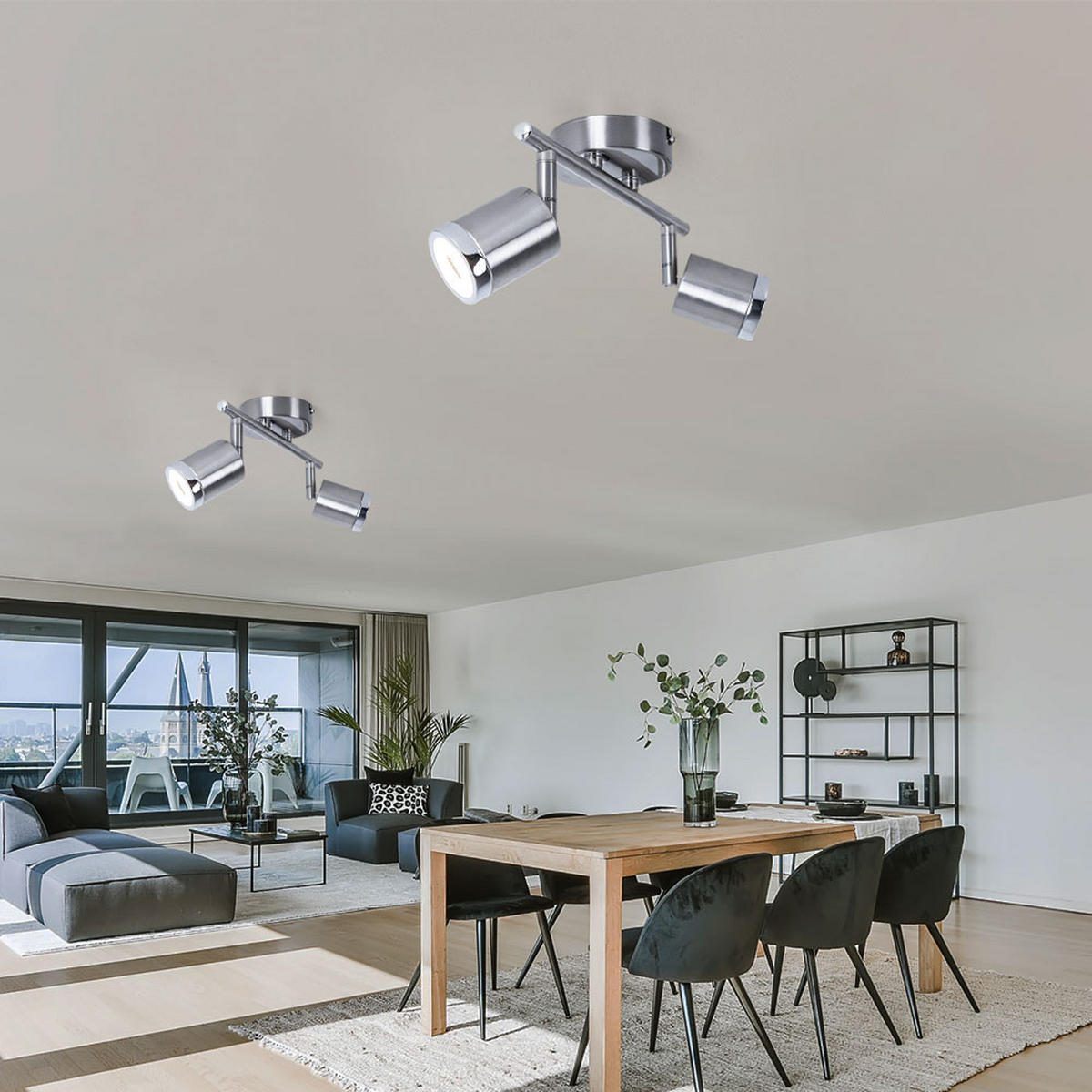 LED DECKENLEUCHTE Port Alu Silber - Silberfarben, Metall (43.5/8/14cm) - Wofi