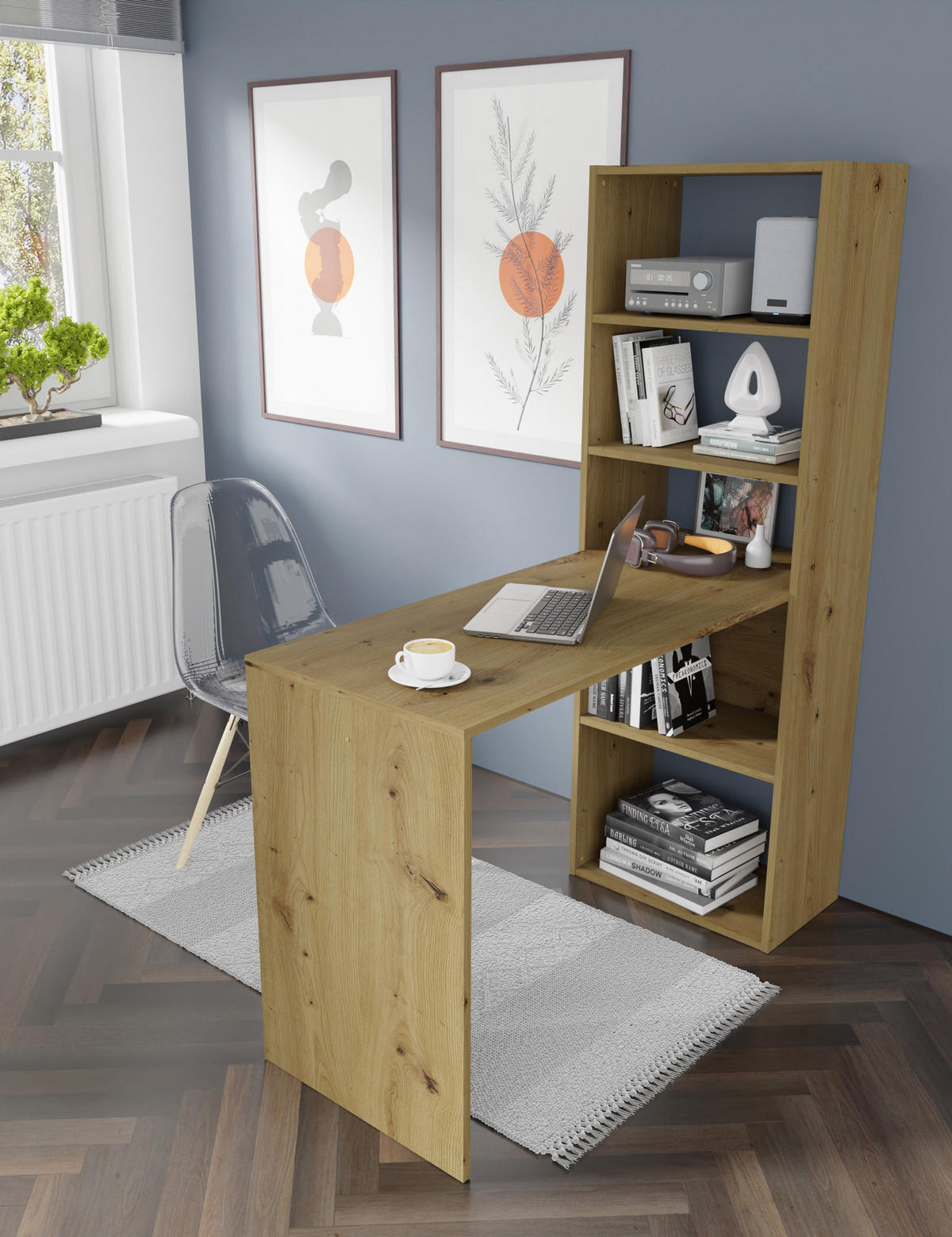 SCHREIBTISCH Artisan Eiche 50/150/120 - Eiche Artisan, Holzwerkstoff (120/50/150cm) - RAUMHIRSCH FURNITURE