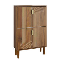 SCHUHSCHRANK aus MDF & Spanplatte 60cm in Braun mit 2 Klapptüren - Braun, Holzwerkstoff (60/96/24cm) - Modfu