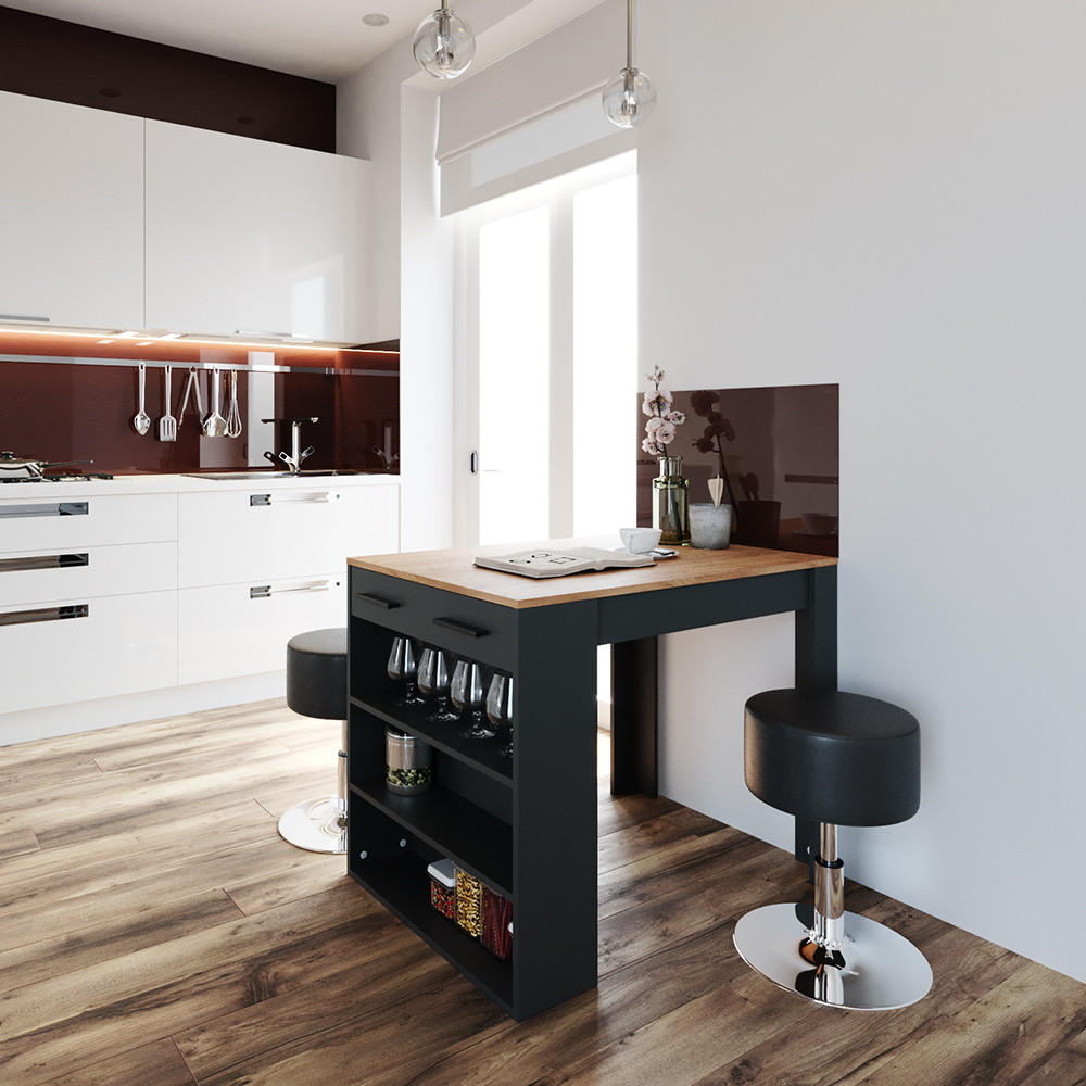 ESSZIMMERTISCH Repose Anthrazit/Goldkraft Eiche 67 x 100 cm - Honigeiche/Anthrazit, Holzwerkstoff (100/67/77.5cm) - Vicco