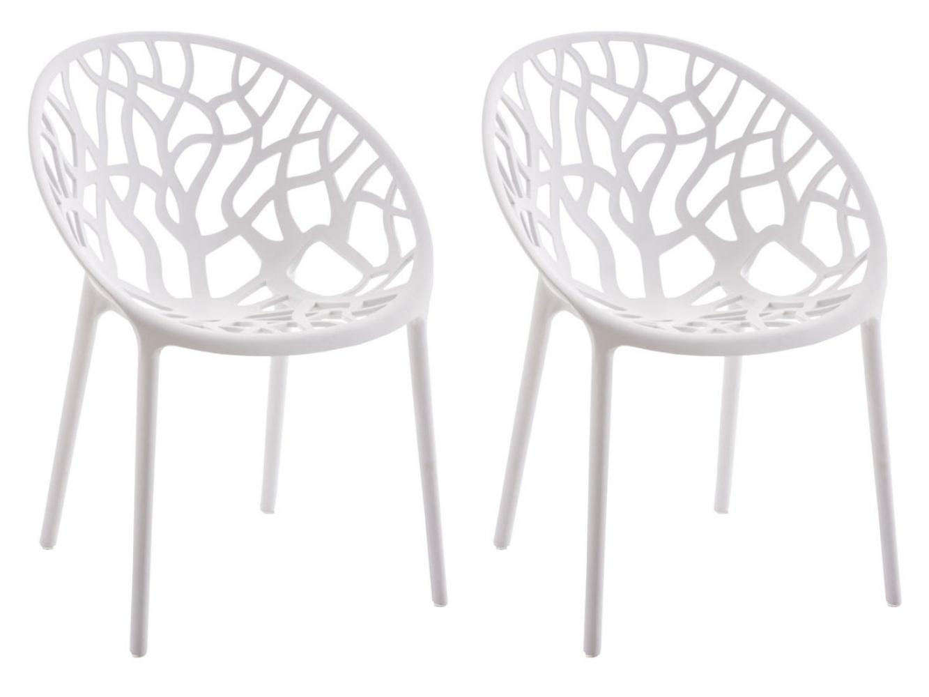 GARTENSTUHL 2er Set Kunststoff weiß - Weiß, Kunststoff (59/80/60cm) - CLP
