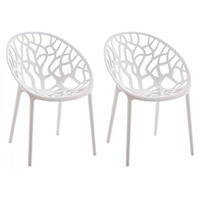 GARTENSTUHL 2er Set Kunststoff weiß - Weiß, Kunststoff (59/80/60cm) - CLP