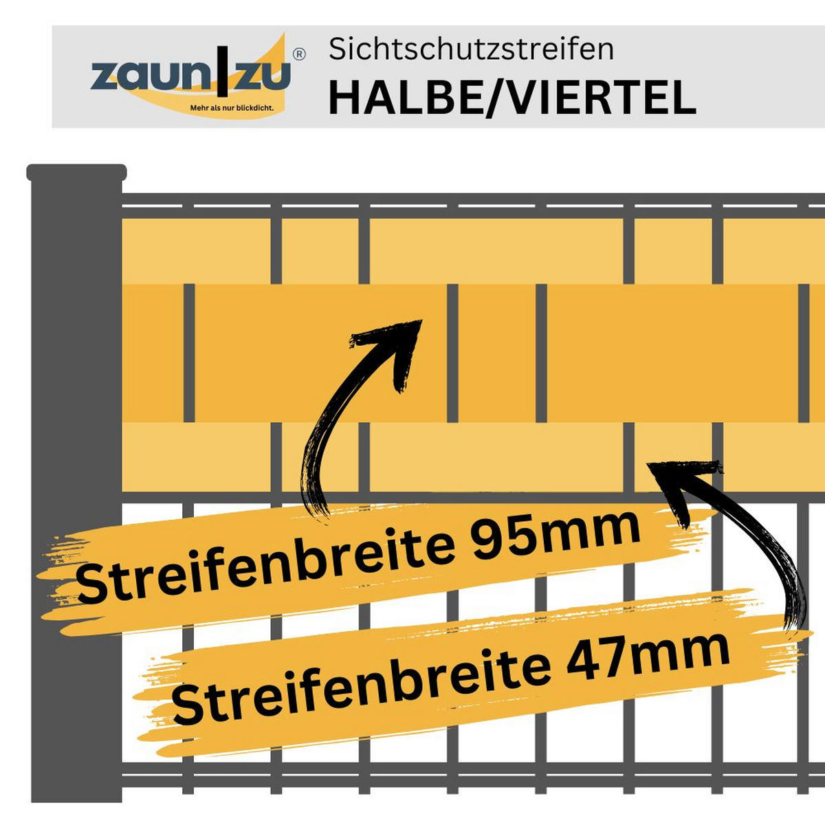 SICHTSCHUTZSTREIFEN Premium Akzentstreifen Set DUO Steingrau 2,55m - Graubraun, Kunststoff (255/19cm) - ZAUN|ZU
