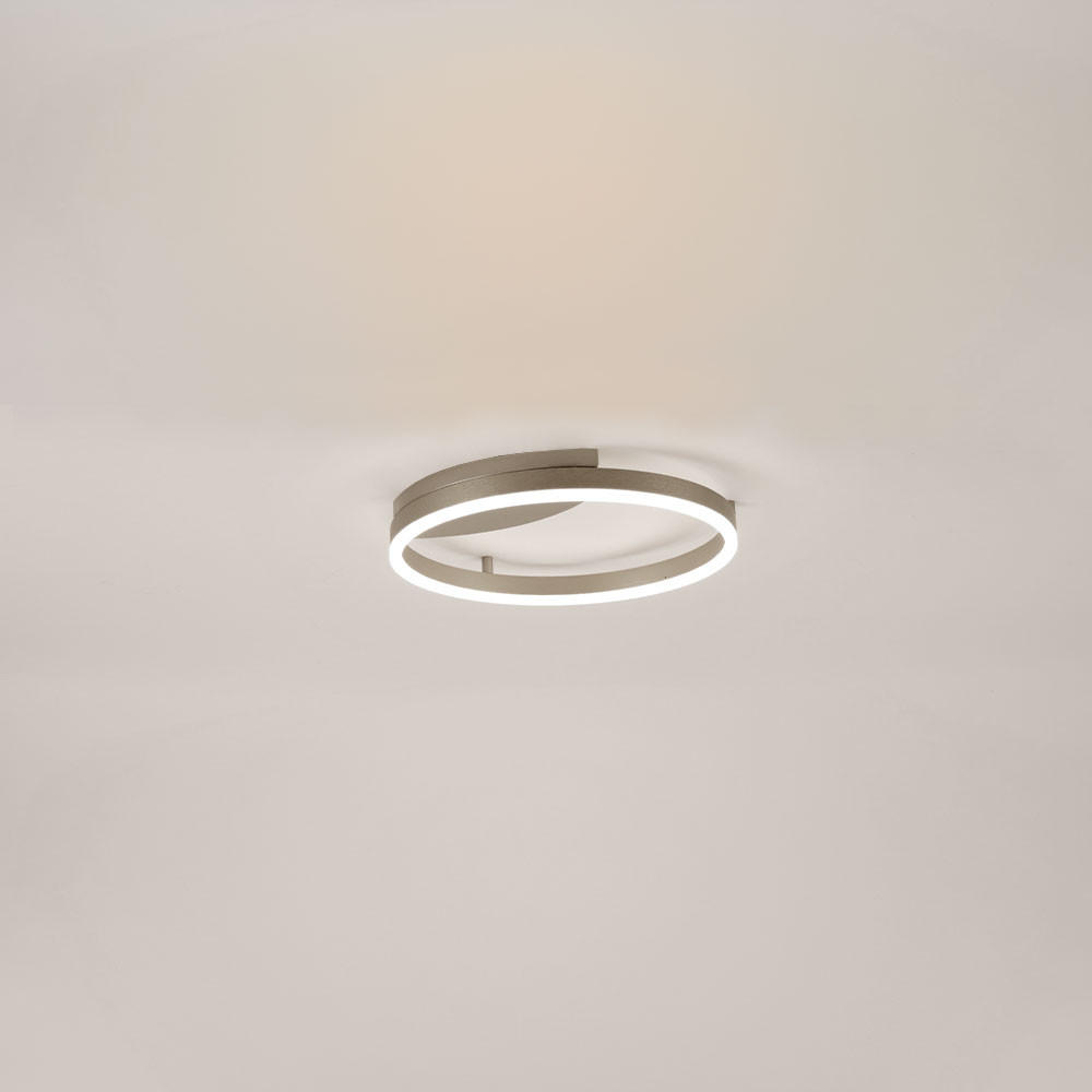 LED-WAND-/DECKENLAMPE Ring Aluminium Ø 40cm - Alufarben, Metall (40/40/5.5cm) - s.luce