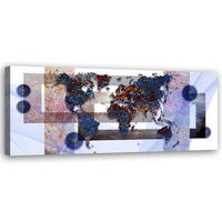 WANDBILD blaue weltkarte - Blau, Textil (90/30cm) - Feeby