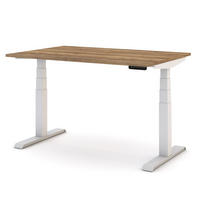 SCHREIBTISCH Elektrisch höhenverstellbarer Kinderschreibtisch JUNIOR Eiche Tabak Signalweiß 140/70/52.5-121cm - Eiche Wotan/Weiß, Holzwerkstoff/Metall (70/140/121cm) - ASSMANN