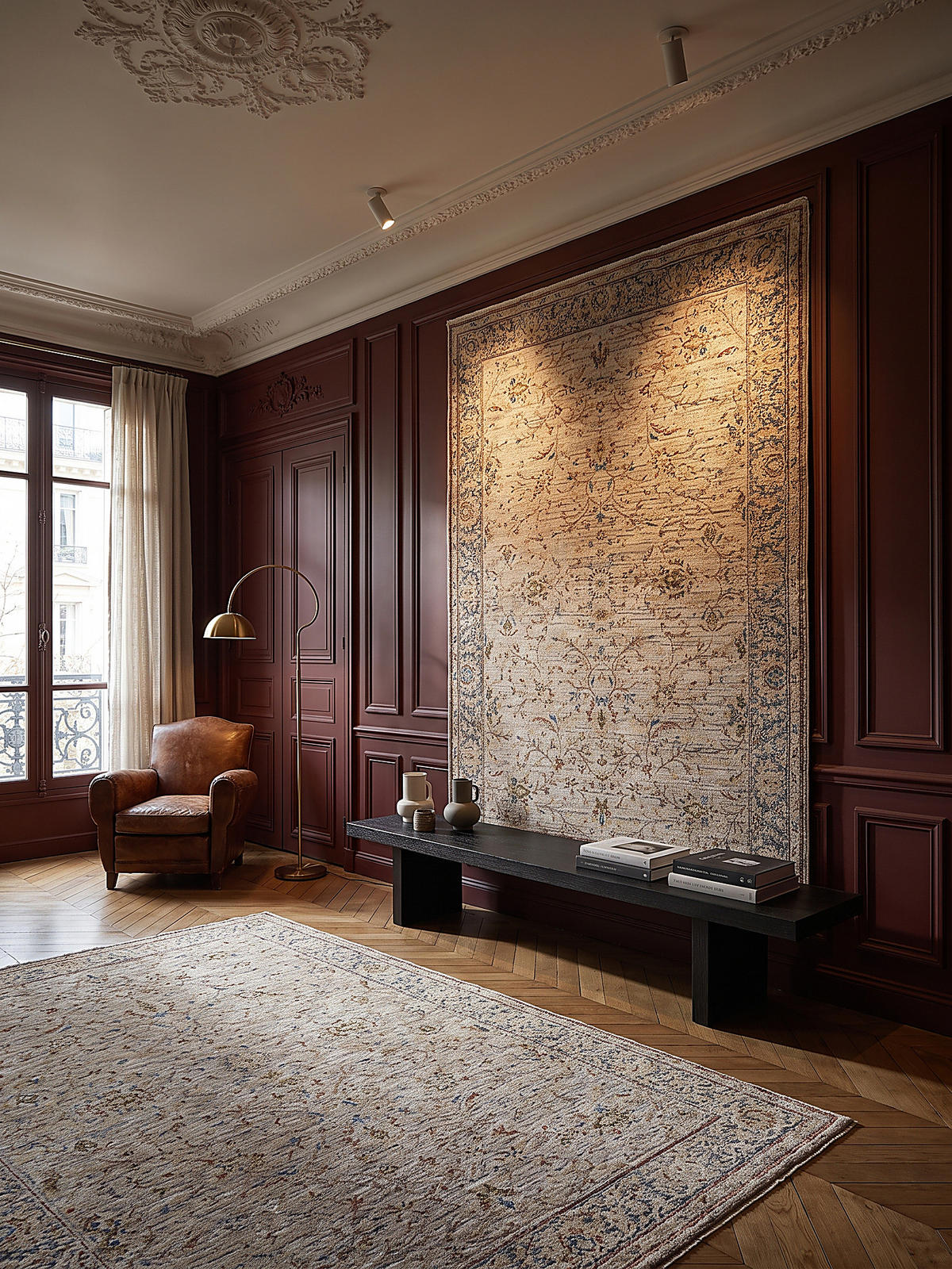 TEPPICH Kurzflor, mit Fransen, SEATON, in Natur, Bordürenmuster, 120 x 160 cm - Beige, Textil (120/160cm) - KADIMA DESIGN