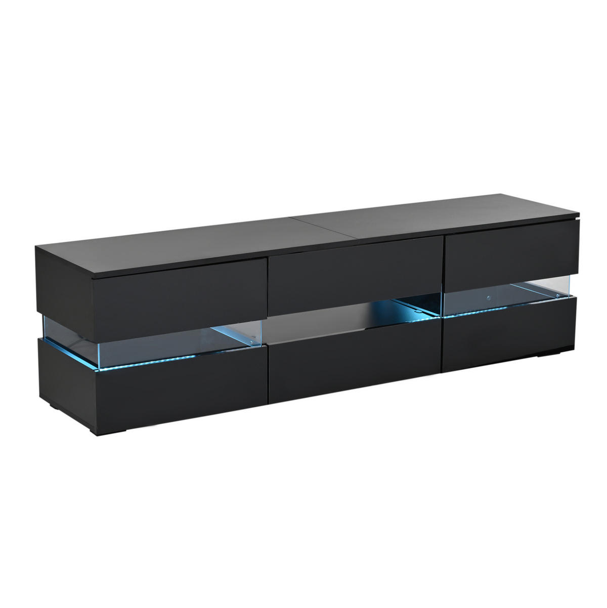 TV-ELEMENT mit LED-Beleuchtung 160 x 39 x 45 cm Schwarz - Schwarz, Holzwerkstoff (39/45/160cm) - Beauniv
