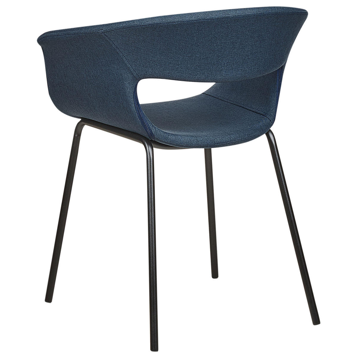 ESSZIMMERSTUHL 2er-Set Stoff dunkelblau/schwarz Elma - Blau/Schwarz, Textil (63/76/50cm) - Beliani