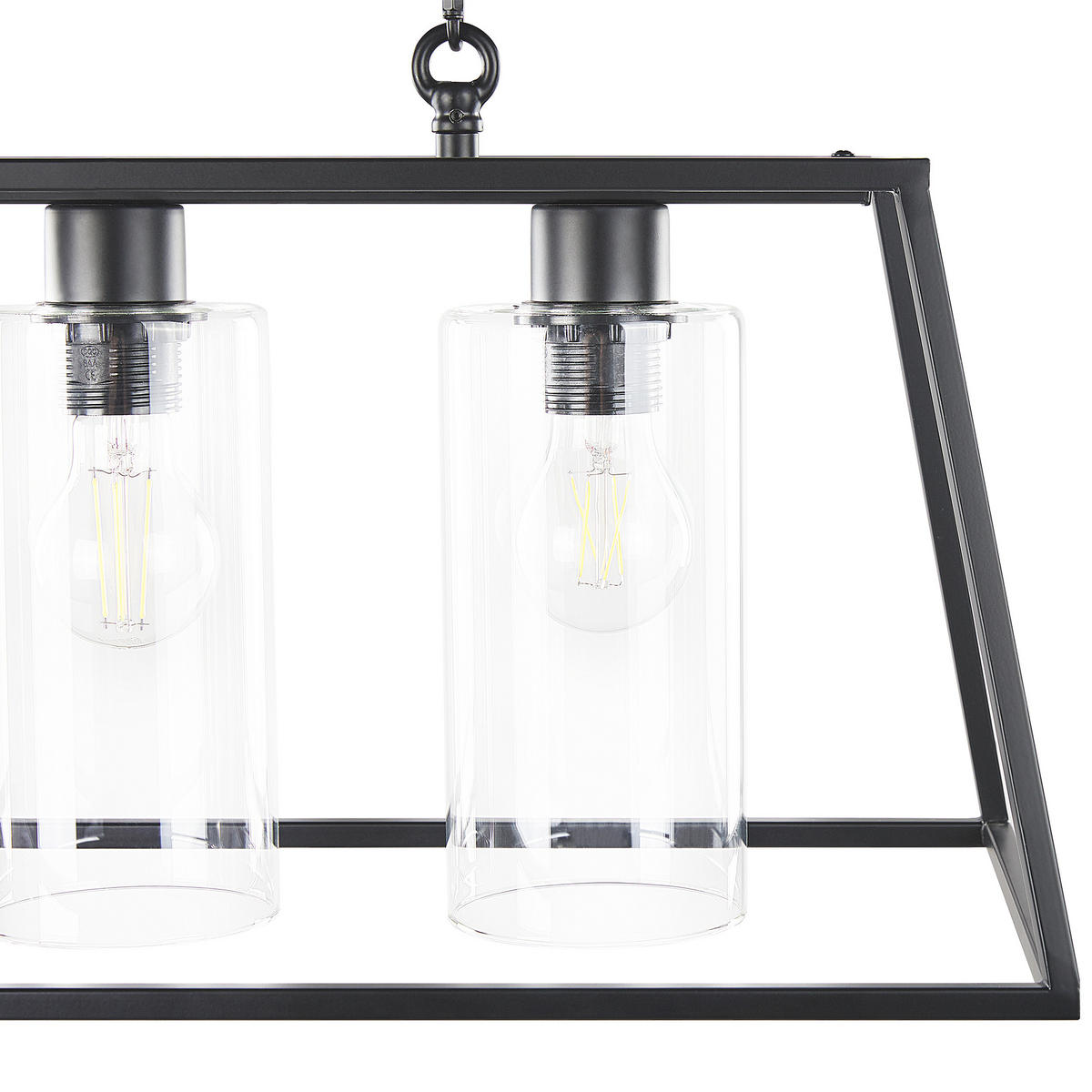 HÄNGELEUCHTE Muger 25/60/117 cm - Schwarz, Metall (25/60/117cm) - Beliani