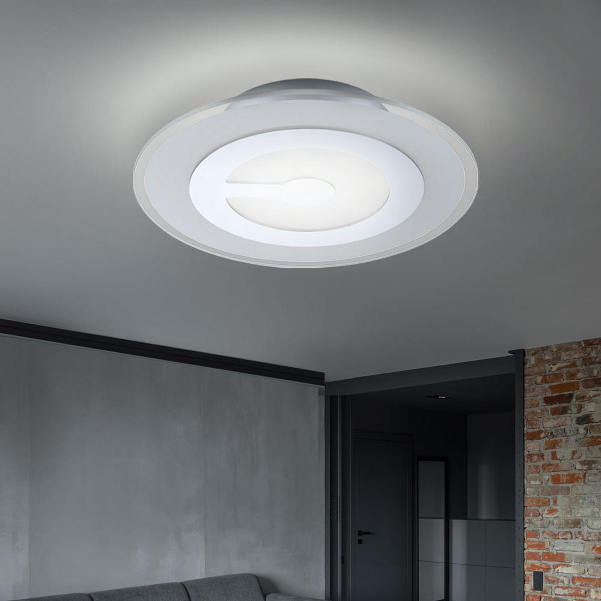 LED DECKENLEUCHTE Chrom Glas satiniert - Silberfarben, Glas (30/30/6.2cm) - Globo Lighting