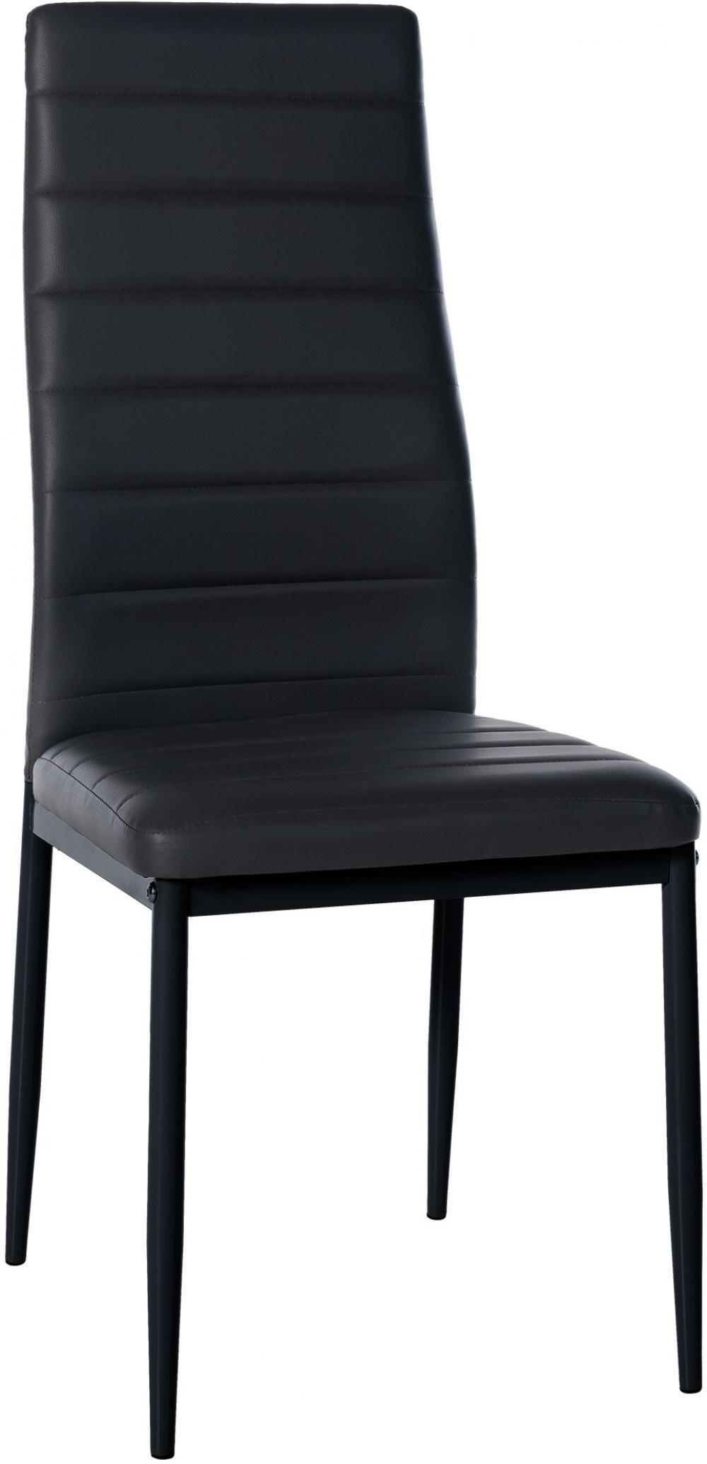 STUHL Lederlook schwarz - Schwarz, Textil/Metall (41.5/99/40cm) - CLP