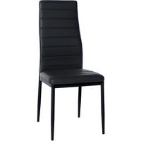 STUHL Lederlook schwarz - Schwarz, Textil/Metall (41.5/99/40cm) - CLP