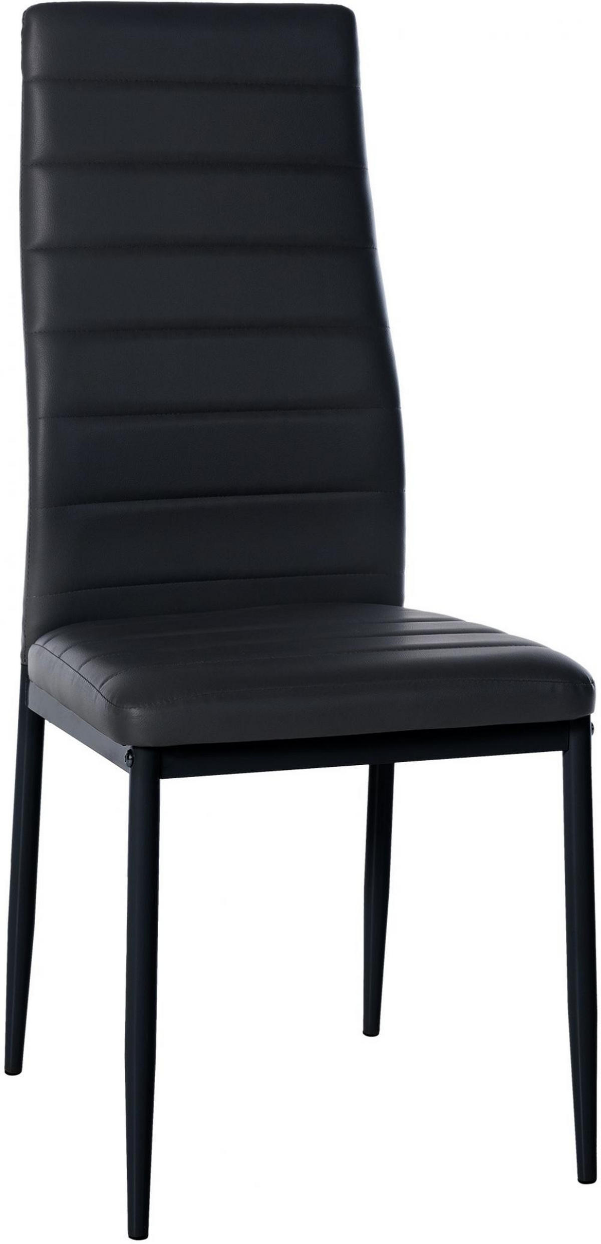 STUHL Lederlook schwarz - Schwarz, Textil/Metall (41.5/99/40cm) - CLP