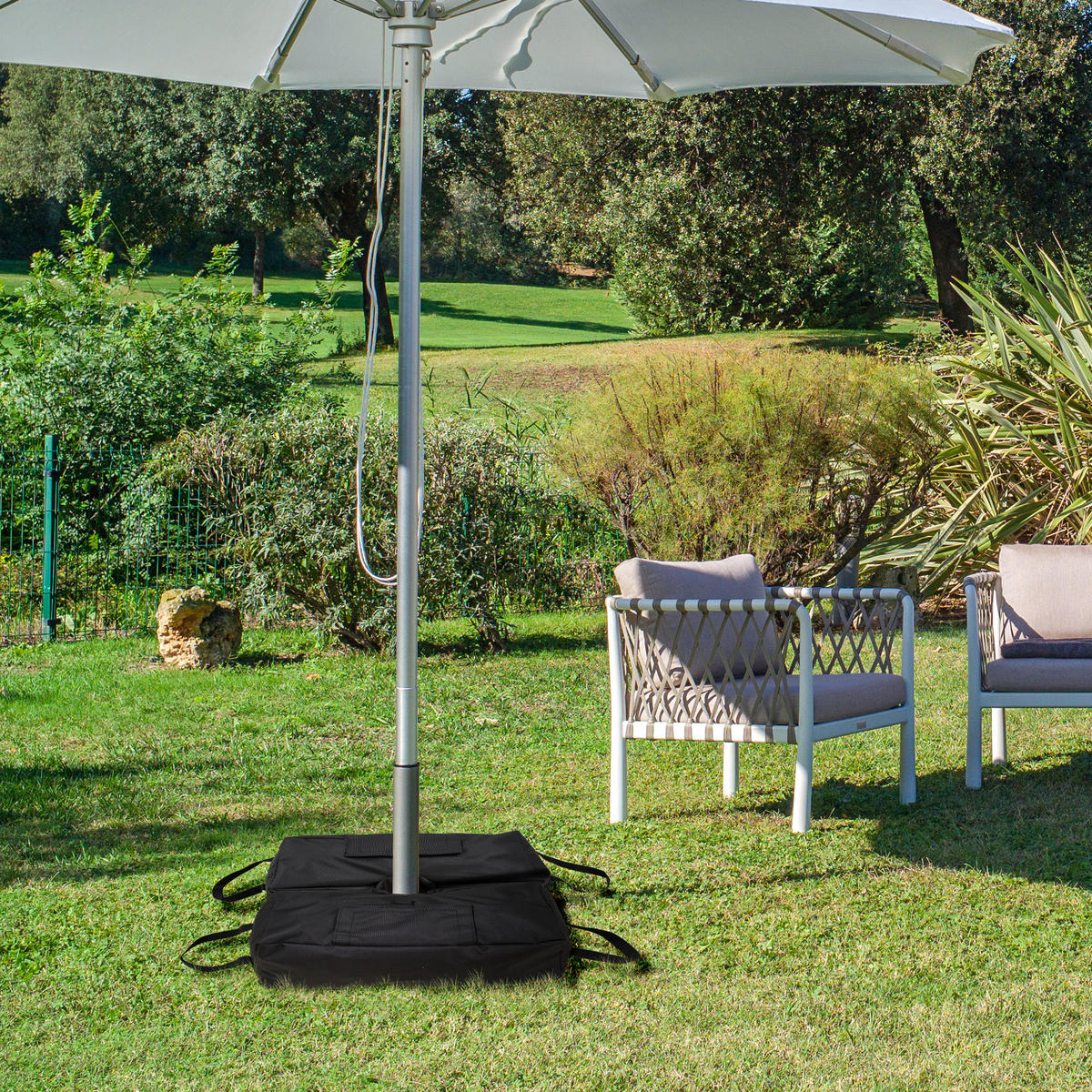 SONNENSCHIRMSTÄNDER Schirmständer Sandsack 2 x Polyestertasche befüllbar 50 kg - Schwarz, Kunststoff (25/50cm) - Outsunny