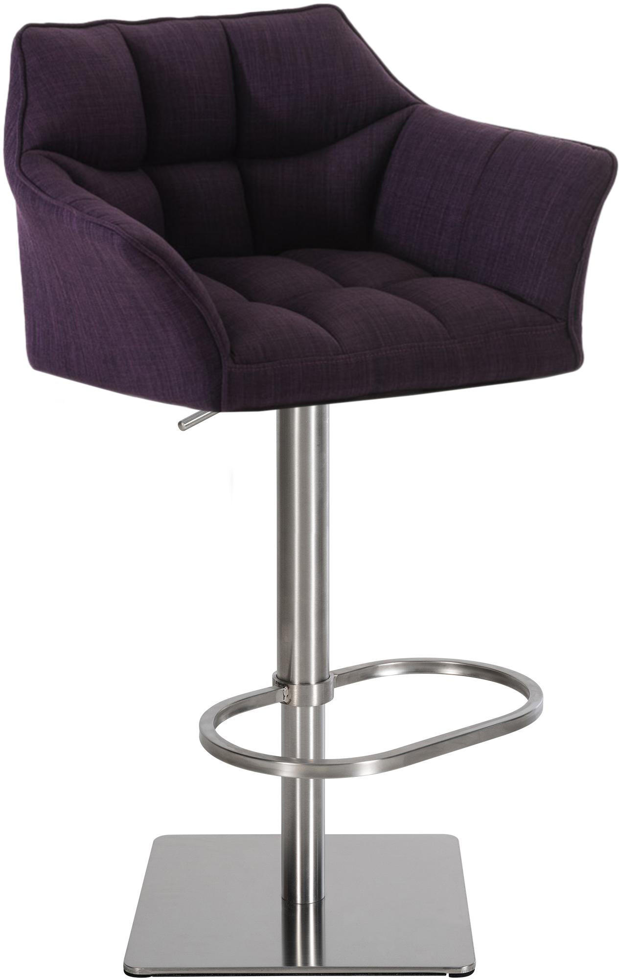 BARHOCKER Stoff Lila - Edelstahlfarben/Lila, Textil/Metall (64/88/45cm) - CLP