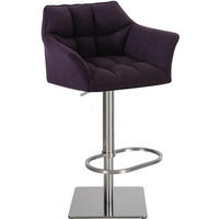 BARHOCKER Stoff Lila - Edelstahlfarben/Lila, Textil/Metall (64/88/45cm) - CLP