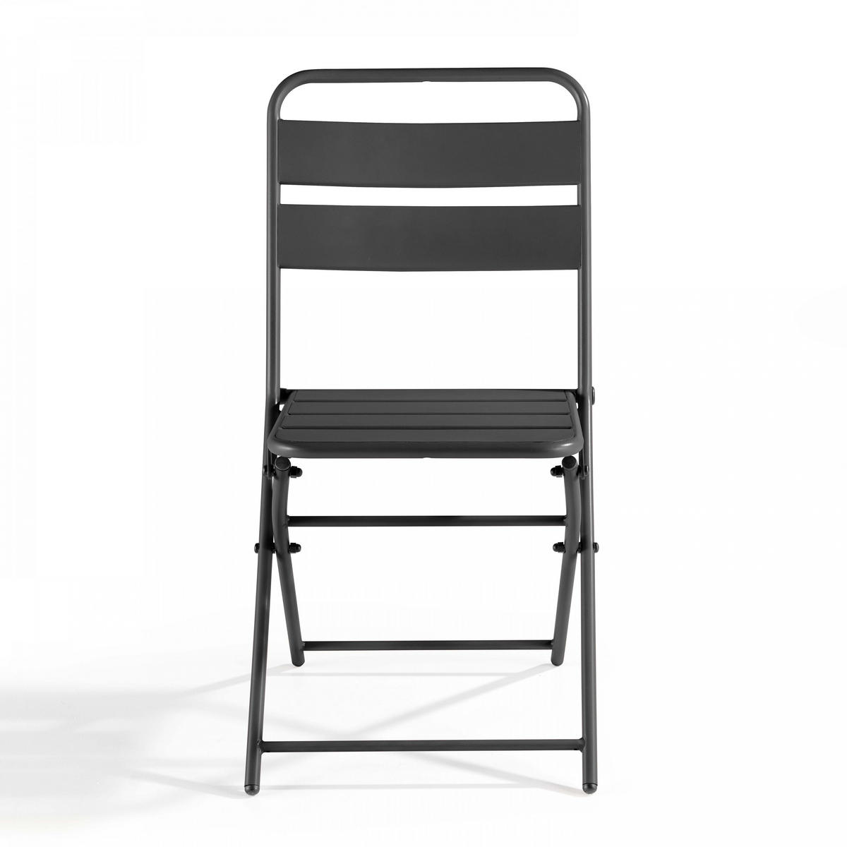 GARTENSTUHL klappbar 2-tlg., Grau - Grau, Metall (46/84/56cm) - Oviala