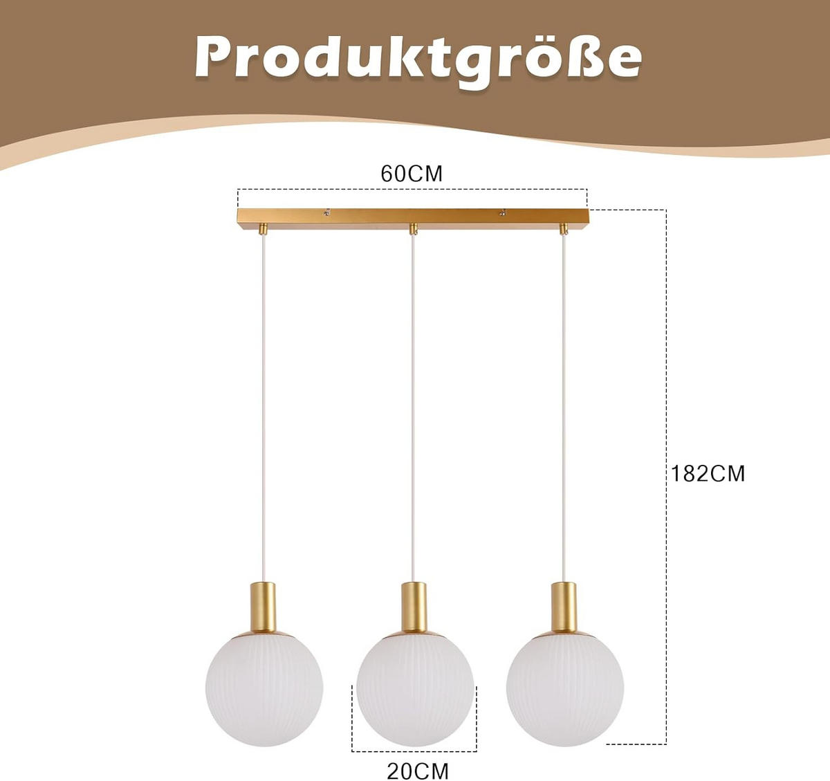 HÄNGELEUCHTE Syrvu 20.0/182.0/70.0 cm - Weiß, Metall (70/20/182cm) - ZMH