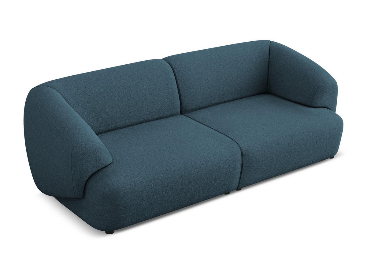 4-SITZER-SOFA Bouclé Stoff Blau - Blau/Schwarz, Kunststoff/Textil (232/81/98cm) - Makamii