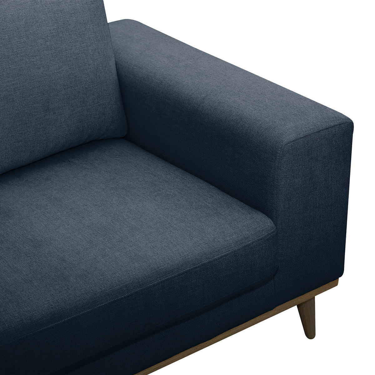 SESSEL - Eichefarben/Dunkelblau, Eichenholz/Textil (122/81/88cm) - home24