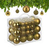 50XWEIHNACHTSKUGELN - Goldfarben, Kunststoff (6/7/6cm) - Relaxdays