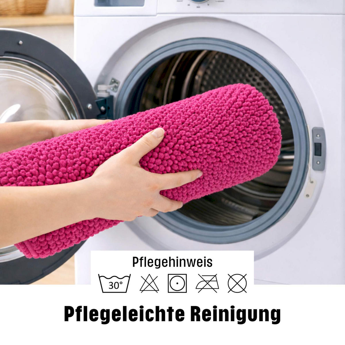 BADEMATTE PARIS - Pink, Textil (45/45cm) - WohnDirect