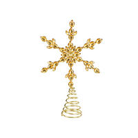 CHRISTBAUMSPITZE Schneeflocke Gold III, 28 cm, Metall - Goldfarben, Metall (17.5/28/17.5cm) - LAALU