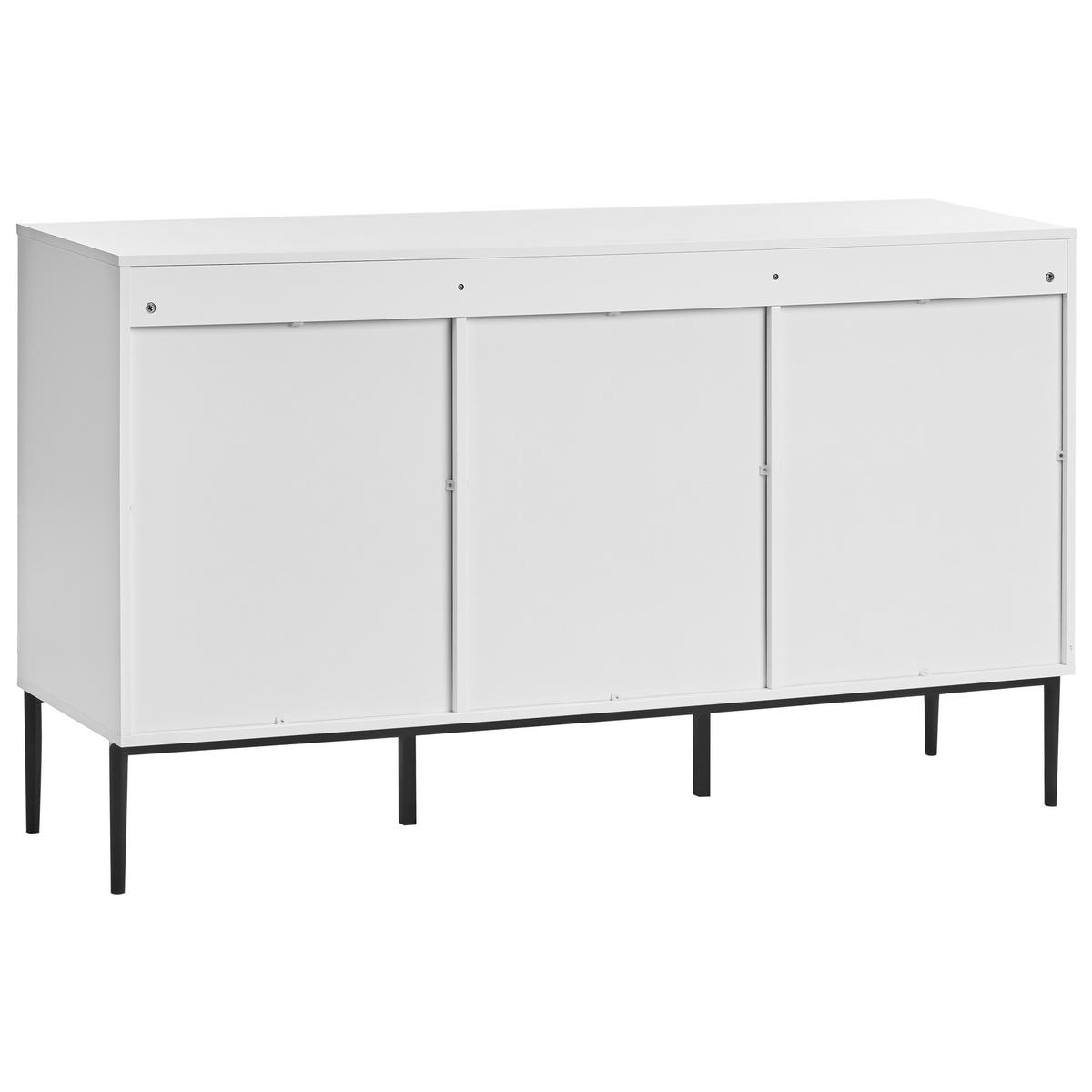 SIDEBOARD mit 2 Türen Weiß Leduc - Schwarz/Weiß, Holzwerkstoff/Metall (150/86/40cm) - Beliani