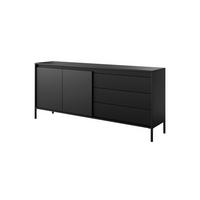 KOMMODE Schwarz Senso 187 X 81 cm - Schwarz, Holzwerkstoff (188/81/39cm) - Bettso