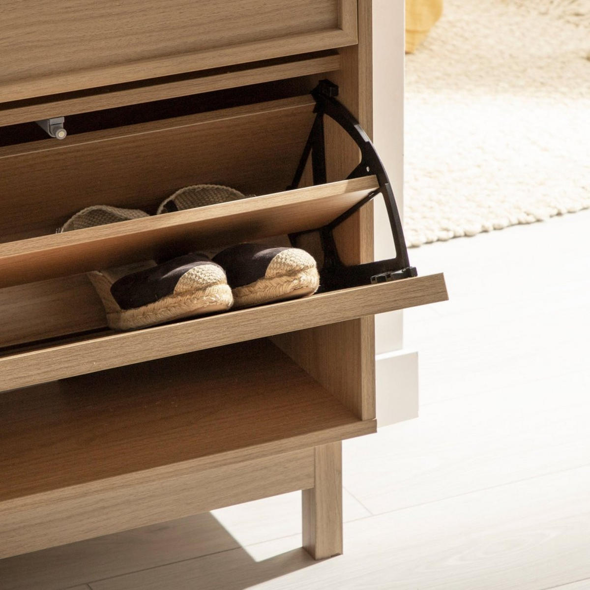 SCHUHSCHRANK SCHMALES Bora Natürlich 60 cm x 125 cm - Naturfarben, Holzwerkstoff (60/125/24cm)