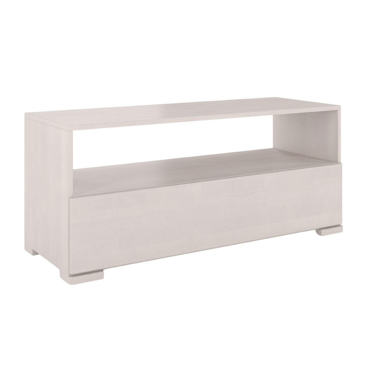 MASSIVHOLZ-TV-SCHRANK Sandema, Buche - lackiert, Weiß - Weiß, Holz/Buchenholz (120/51.5/44.8cm) - Visby